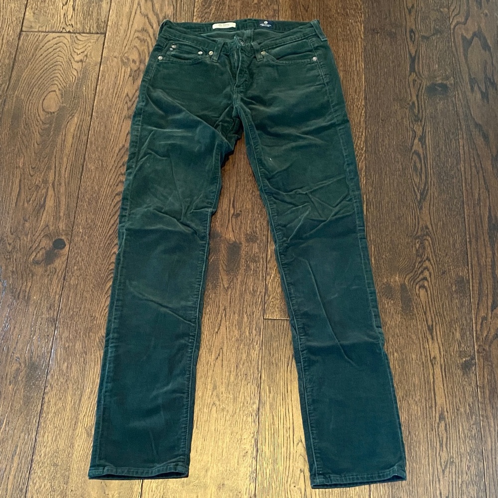 AG Dark Green Stevie Corduroy Pants